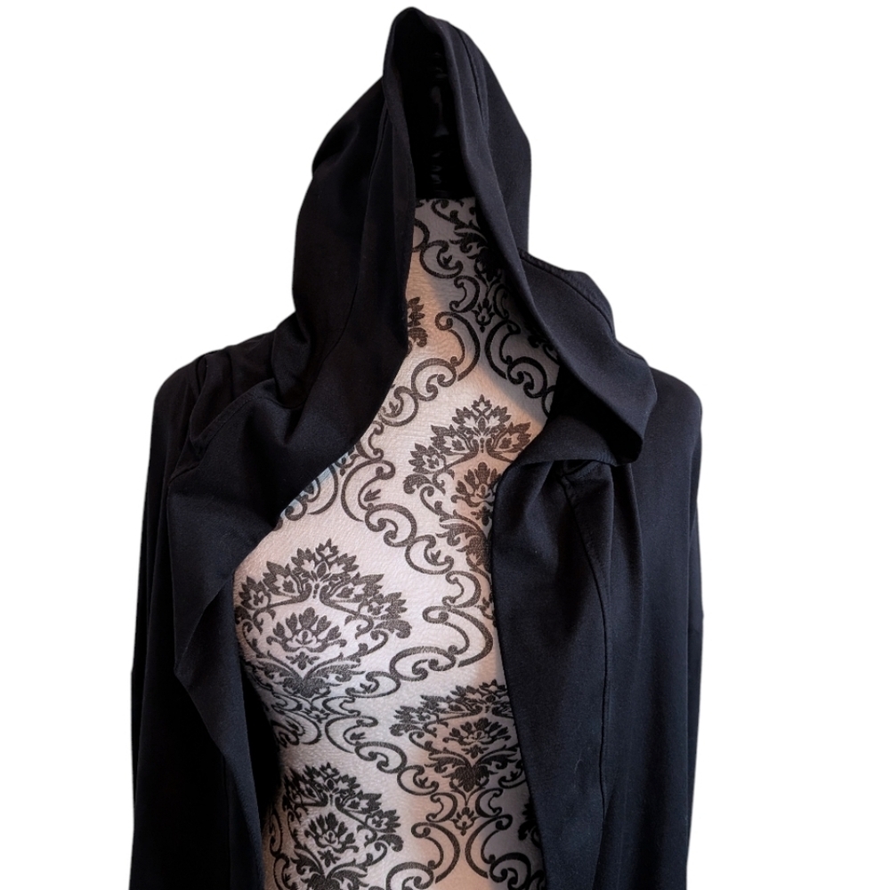 Roots Lightweight Cardigan Women Small Black Open Front Layering - Picture 5 of 14